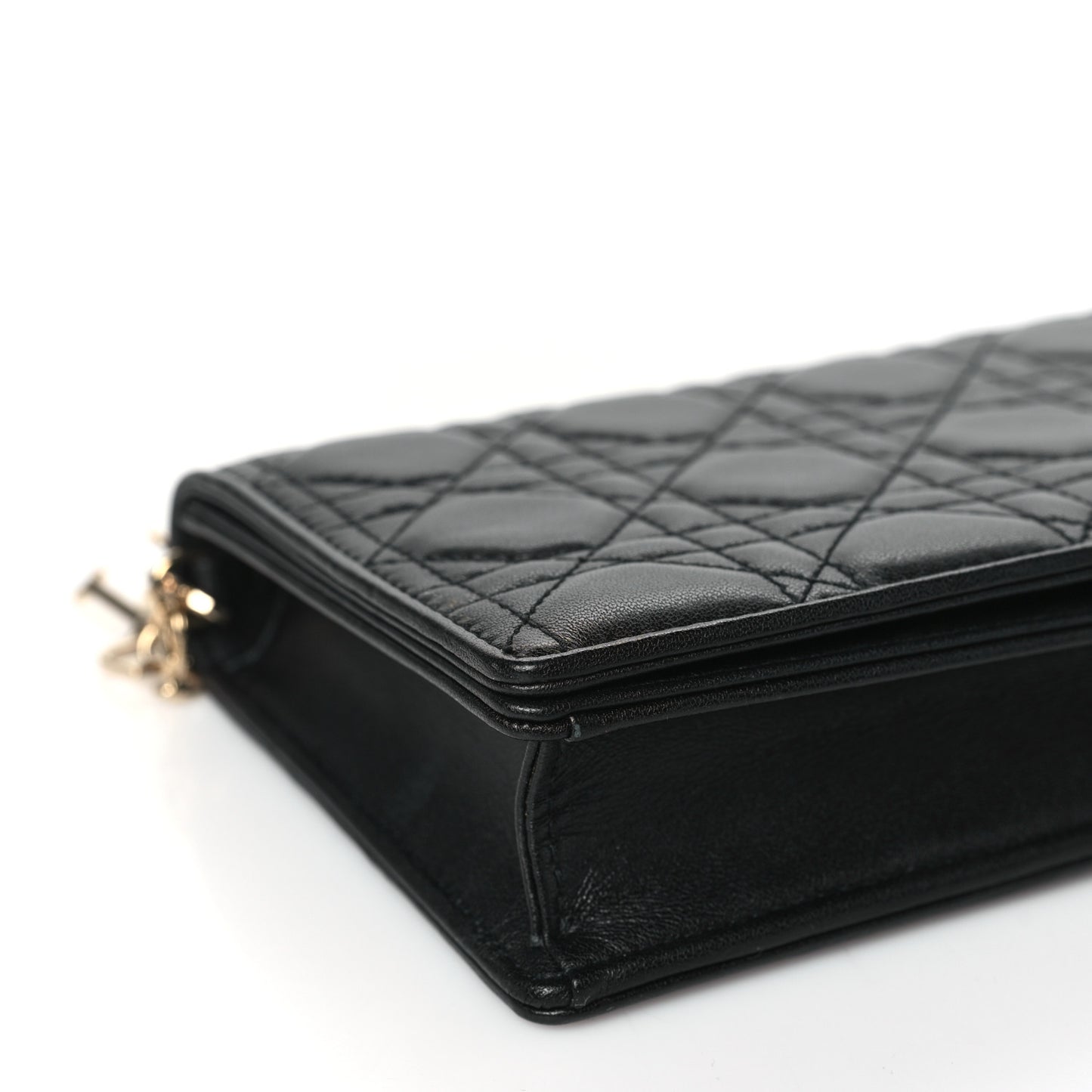 Lambskin Cannage Lady Dior Pouch Black