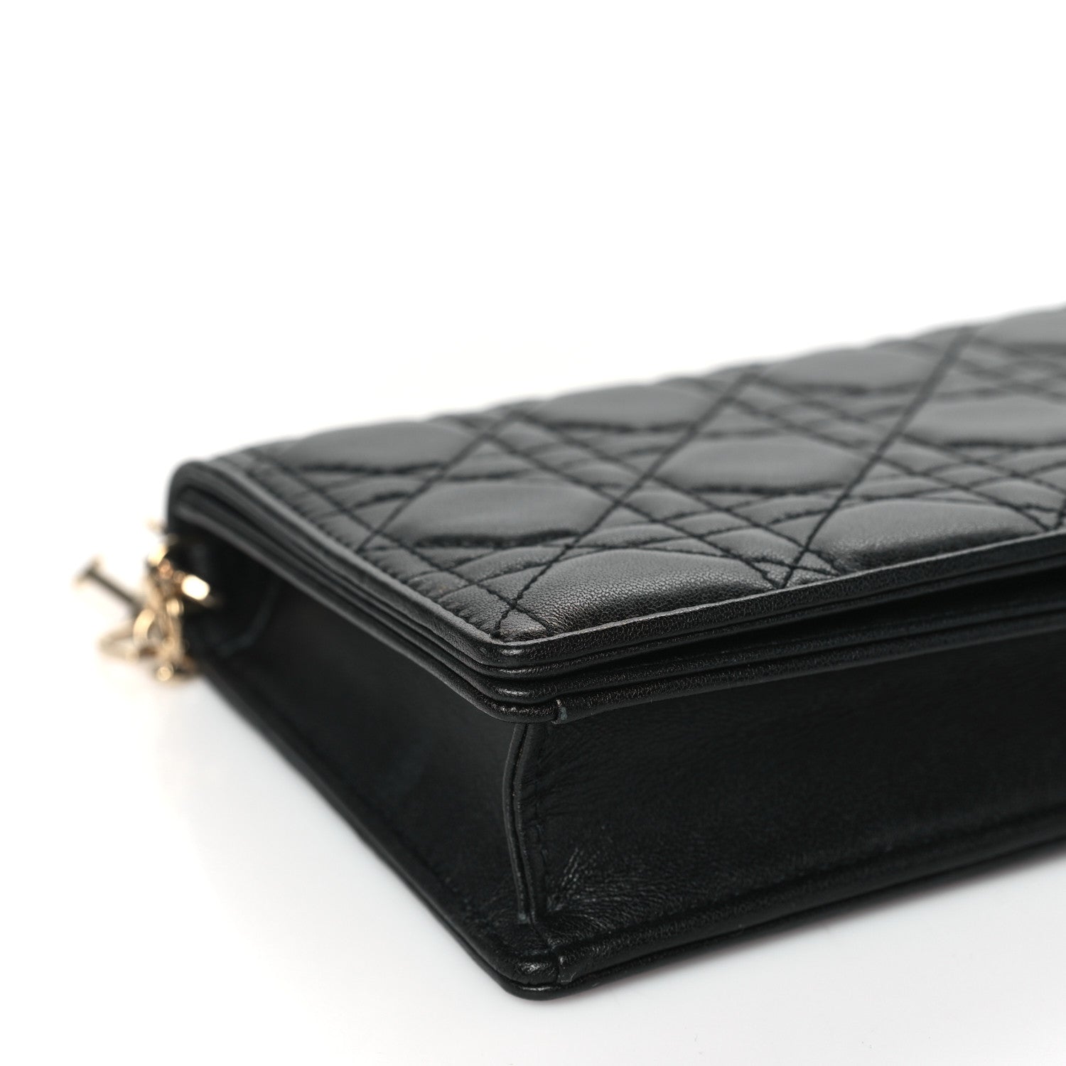 Christian Dior Lambskin Cannage Lady Dior Pouch Black 9 of 11