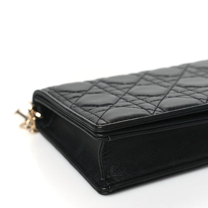 Christian Dior Lambskin Cannage Lady Dior Pouch Black 9 of 11