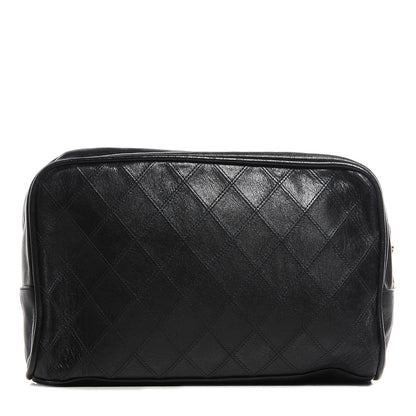 Chanel Lambskin Diamond Stitch Cosmetic Case Black 1 of 9