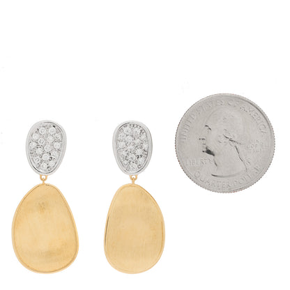 Marco Bicego 18K Yellow White Gold Diamond Lunaria Double Drop Earrings 2 of 4