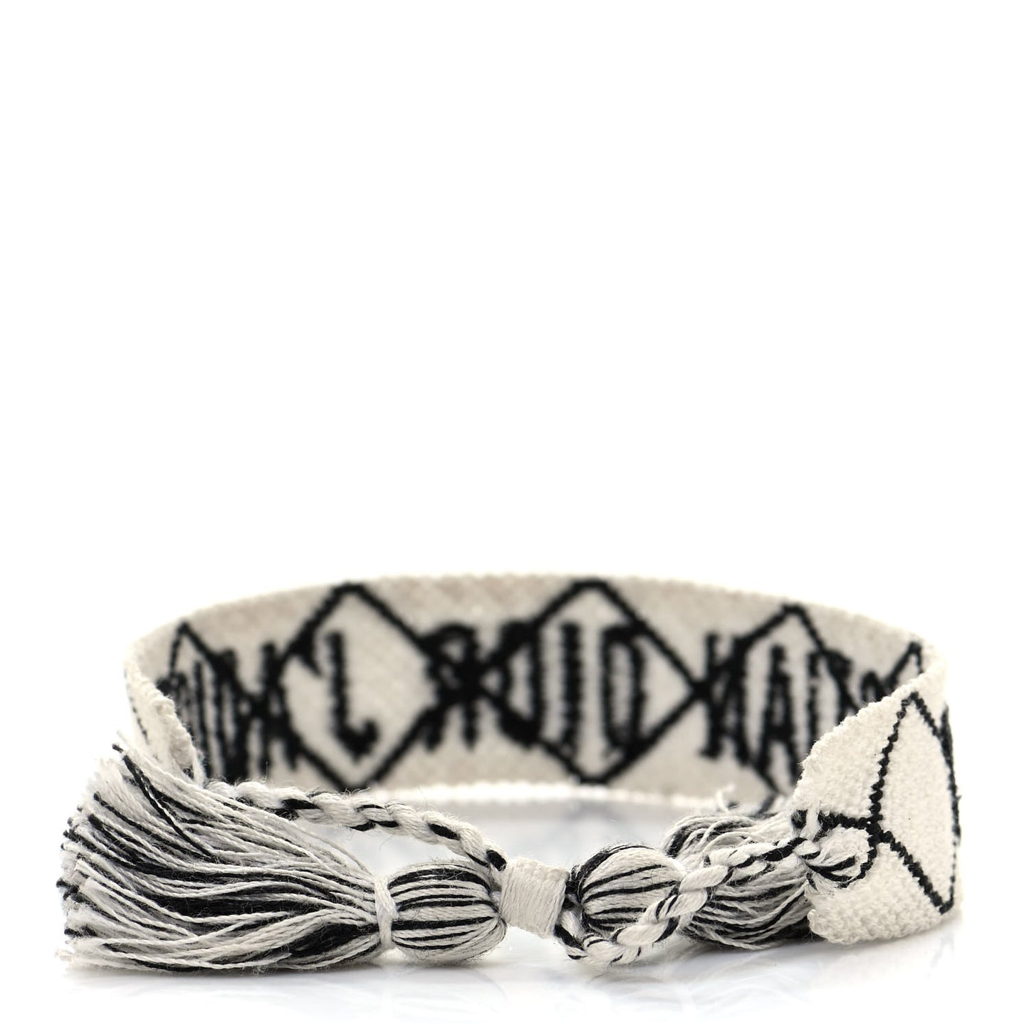 Woven Cotton J'Adior Friendship Bracelet White Black