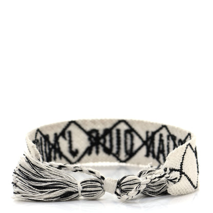 Christian Dior Woven Cotton J'Adior Friendship Bracelet White Black 3 of 4