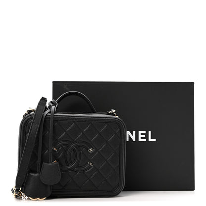 Chanel Caviar Quilted Medium CC Filigree Vanity Case Black 13 of 13