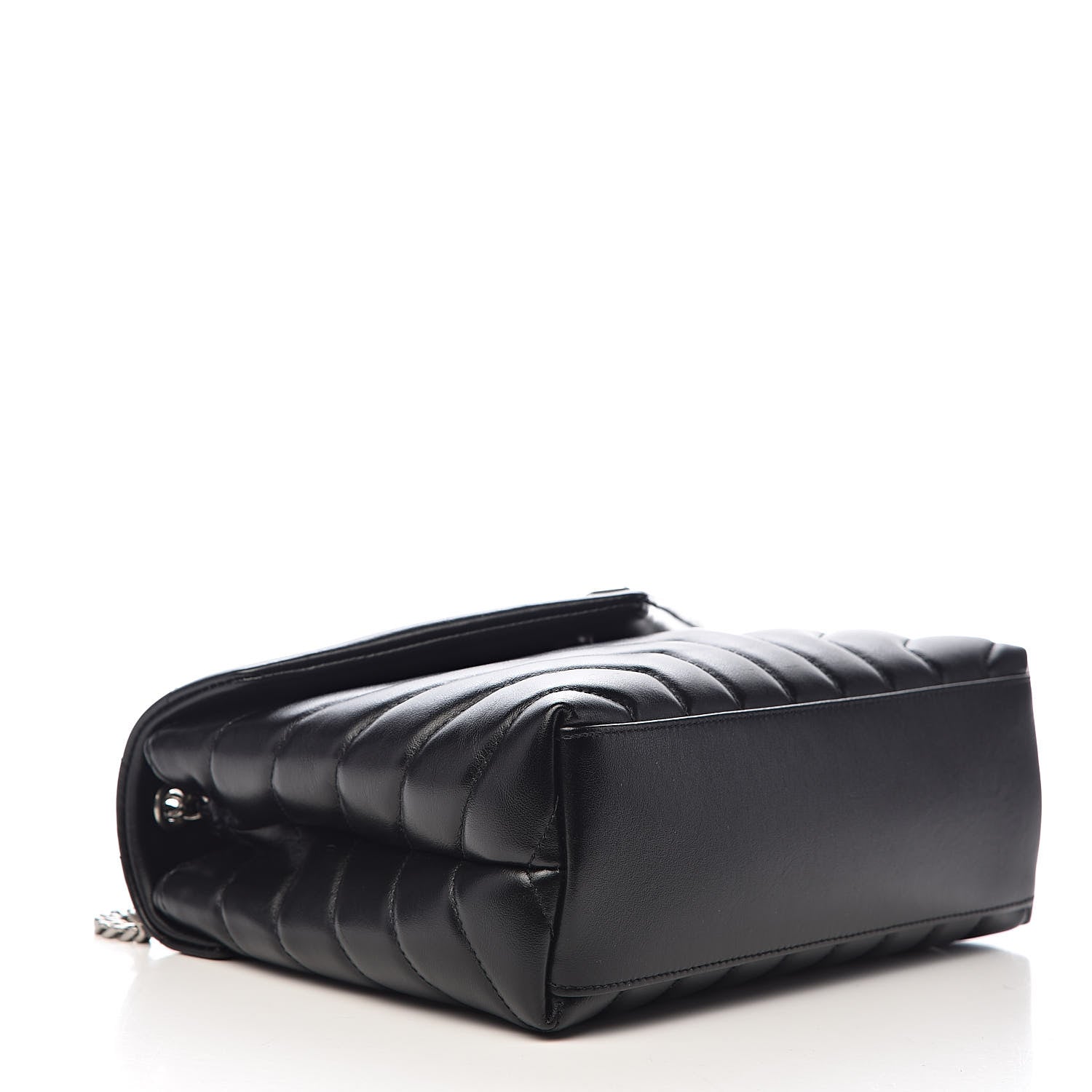 Saint Laurent Calfskin Y Quilted Monogram Small Loulou Chain Satchel Black 4 of 10