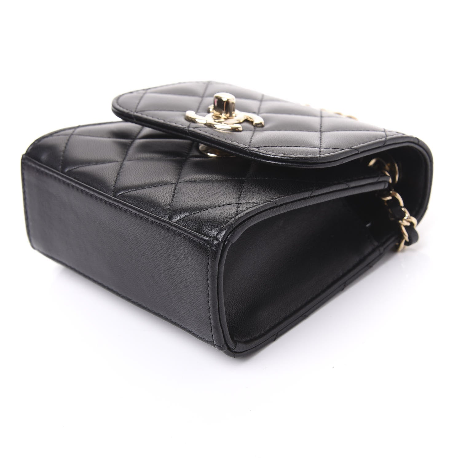 Chanel Lambskin Quilted Mini Trendy CC Chain Wallet Black 6 of 10