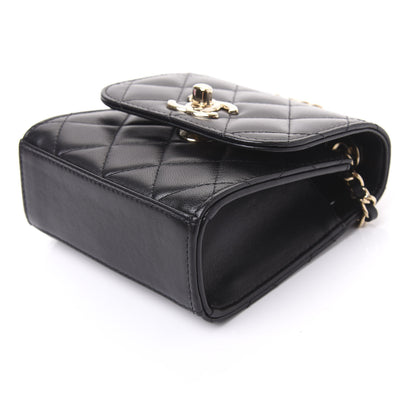Chanel Lambskin Quilted Mini Trendy CC Chain Wallet Black 6 of 10