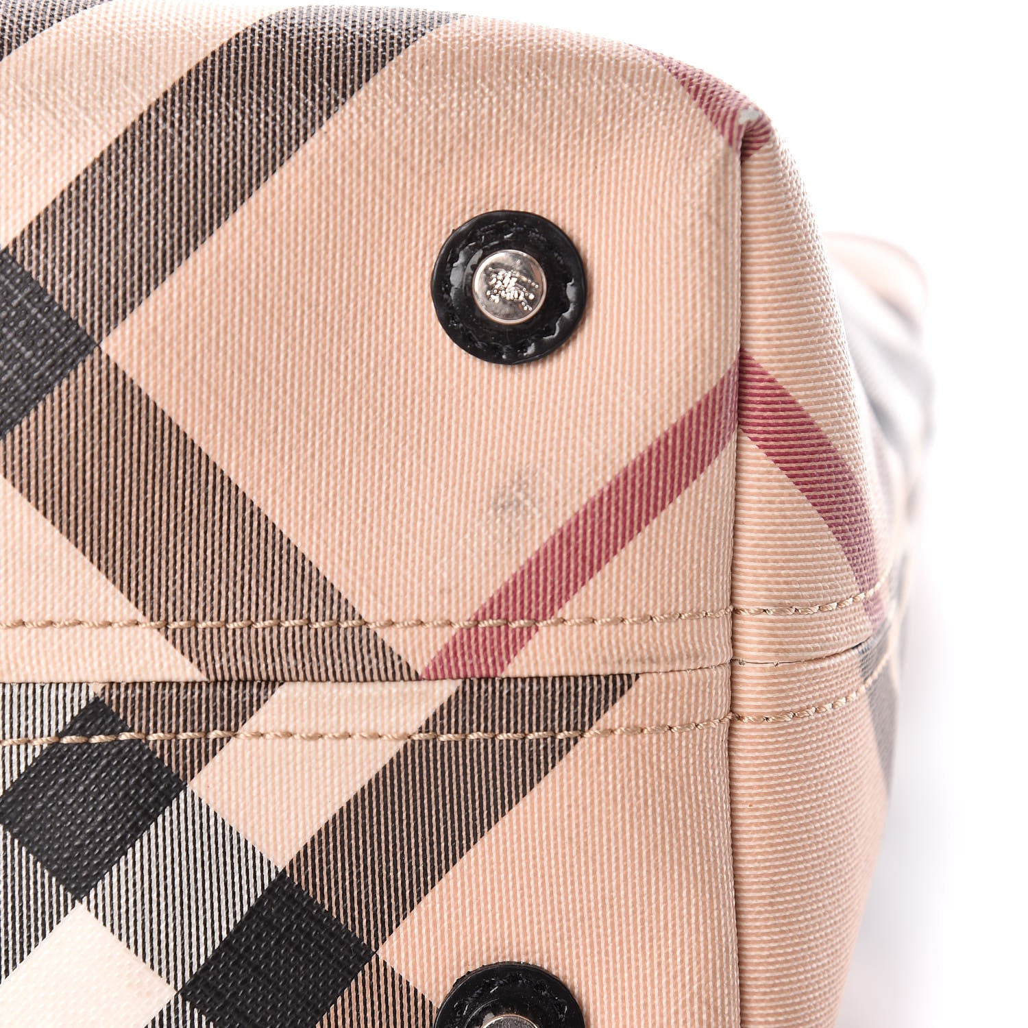 Burberry Patent Trim Nova Check Small Nickie Shopper Tote 21 of 22