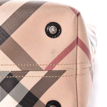 Burberry Patent Trim Nova Check Small Nickie Shopper Tote 21 of 22