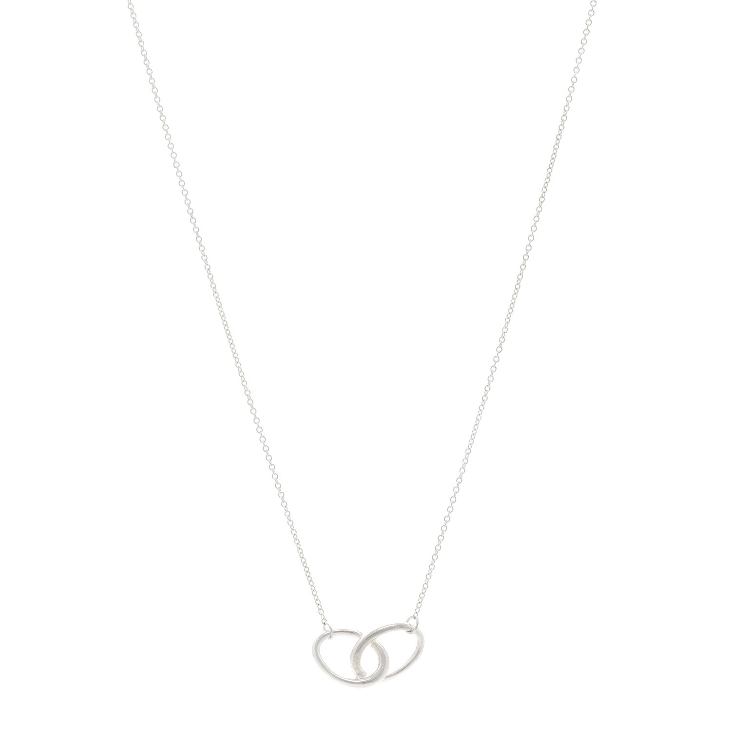 Tiffany Sterling Silver Elsa Peretti Interlocking Ovals Pendant Necklace 1 of 5