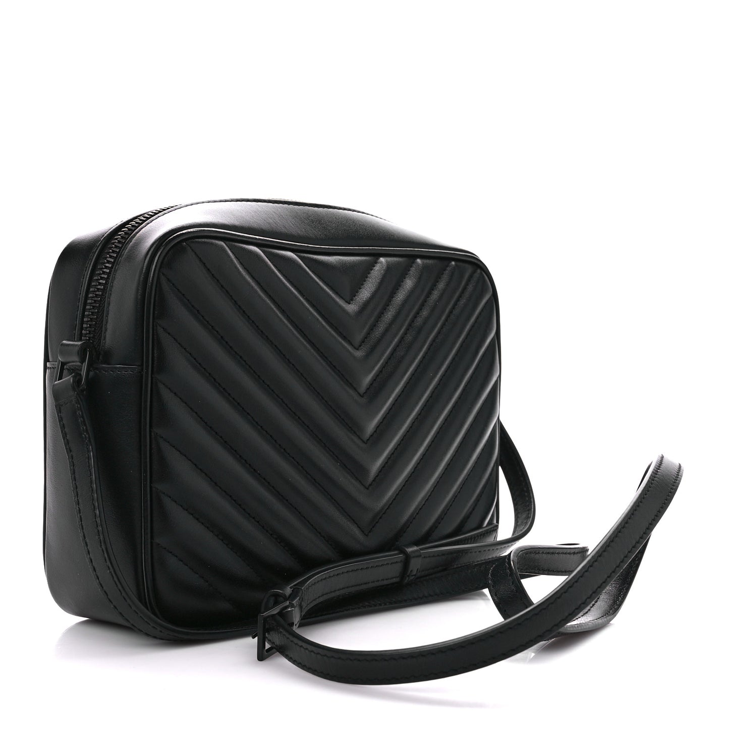 Calfskin Matelasse Monogram Monochrome Lou Camera Bag Black