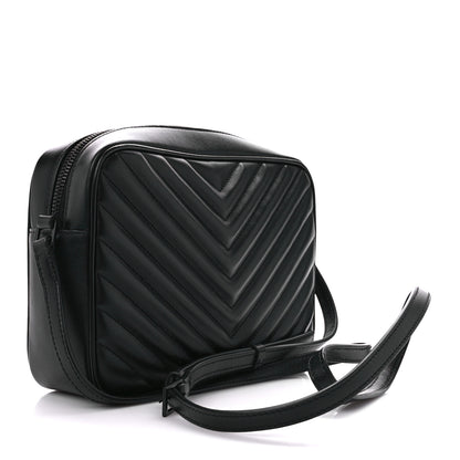 Saint Laurent Calfskin Matelasse Monogram Monochrome Lou Camera Bag Black 3 of 11