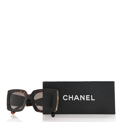 Chanel Acetate Rectangle Sunglasses 5435 Tortoise 8 of 8