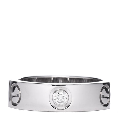 Cartier 18K White Gold 3 Diamond 5.5mm LOVE Ring 51 5.75 1 of 8
