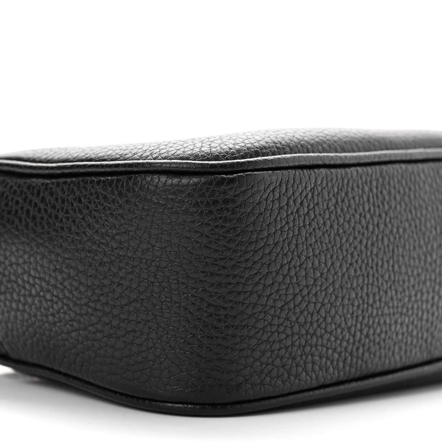Pebbled Calfskin Small Soho Disco Bag Black