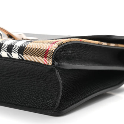 Burberry Derby Calfskin House Check Mini Macken Crossbody Bag Black 9 of 9