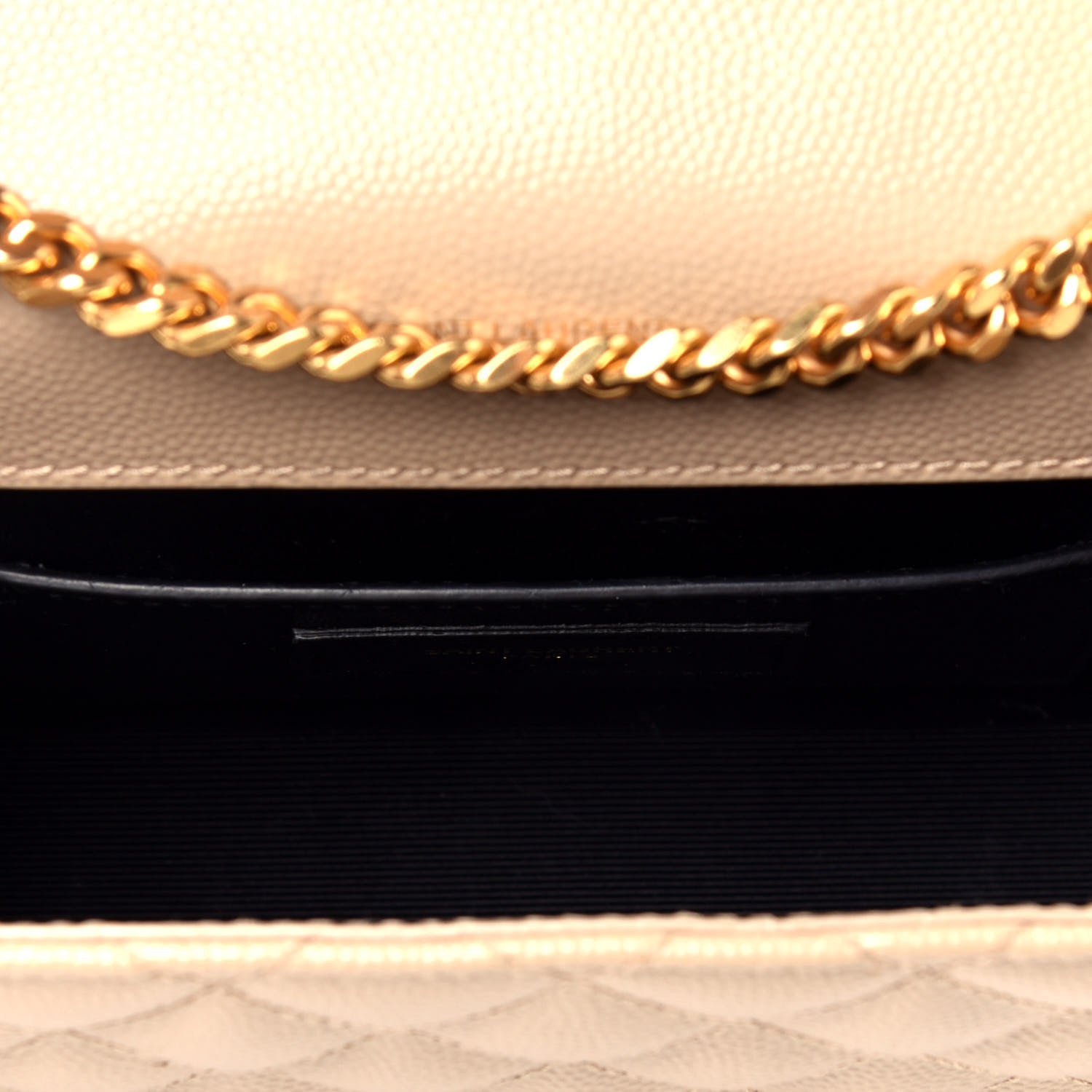 Saint Laurent Grain De Poudre Tri-Quilt Monogram Small College Bag Dark Beige 5 of 8