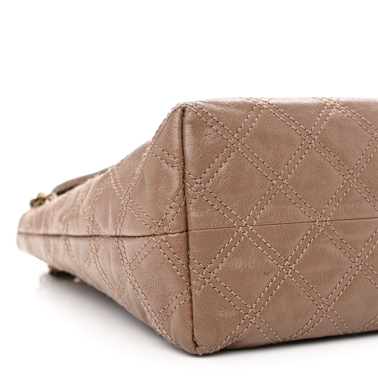 Lacquered Lambskin Baroque The XL Single Flap Truffle