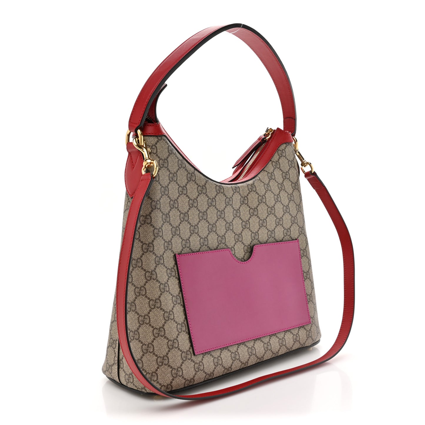 GG Supreme Monogram Linea A Hobo Red