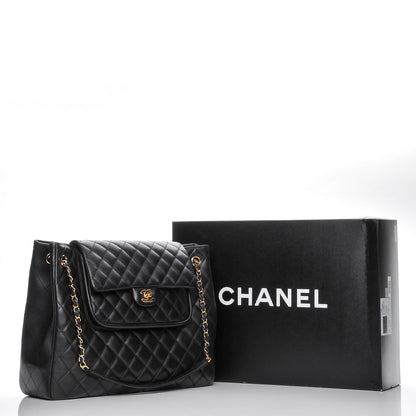 Chanel Calfskin Quilted Flap Tote Black 8 of 8
