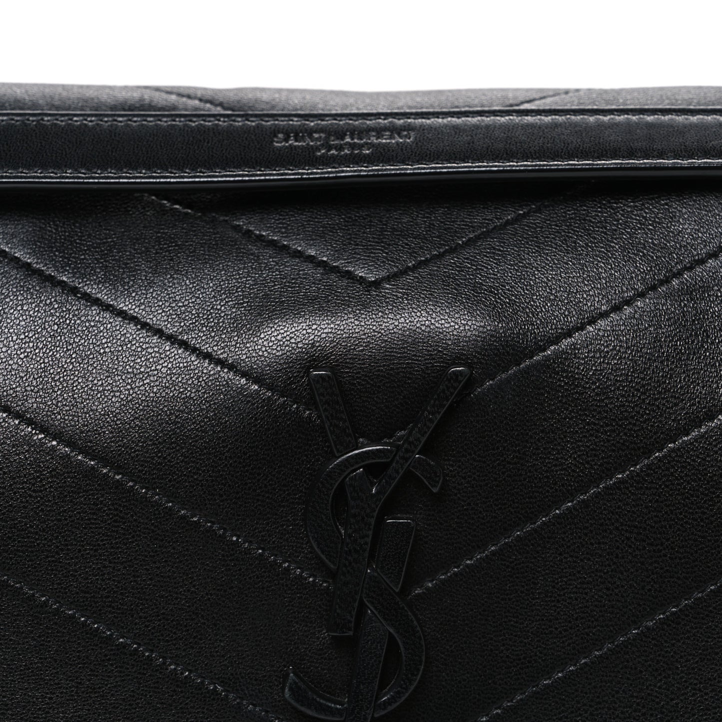Crinkled Calfskin Matelasse Monogram Medium Niki Chain Satchel Black