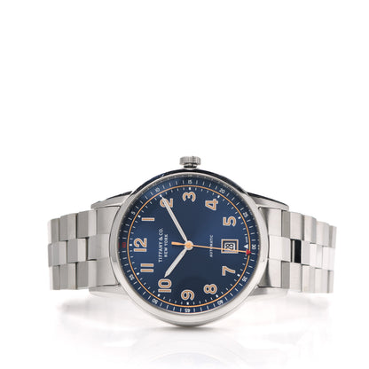 Tiffany Stainless Steel 40mm CT60 3-Hand Automatic Watch Blue 2 of 5