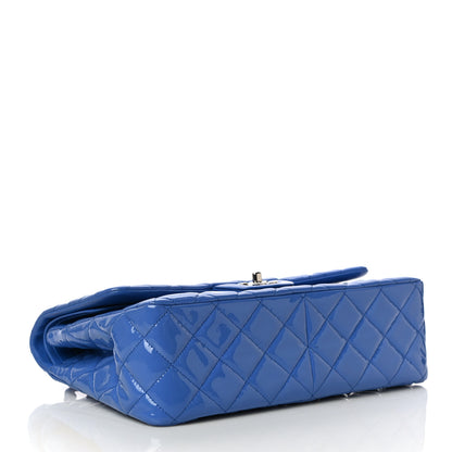 Chanel Patent Quilted Jumbo Double Flap Blue 3 of 11