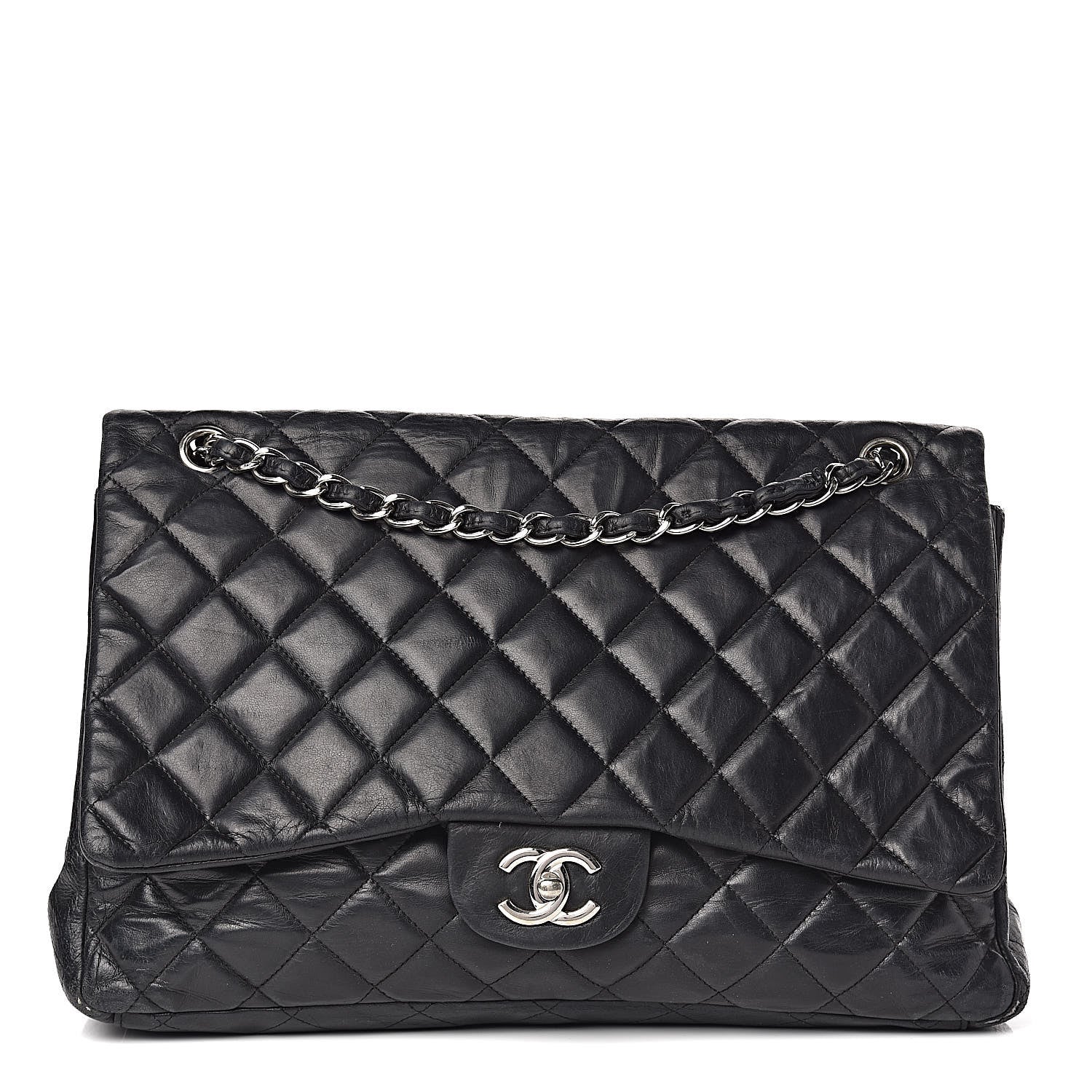 Chanel Lambskin Quilted Maxi Single Flap Black 1 of 28