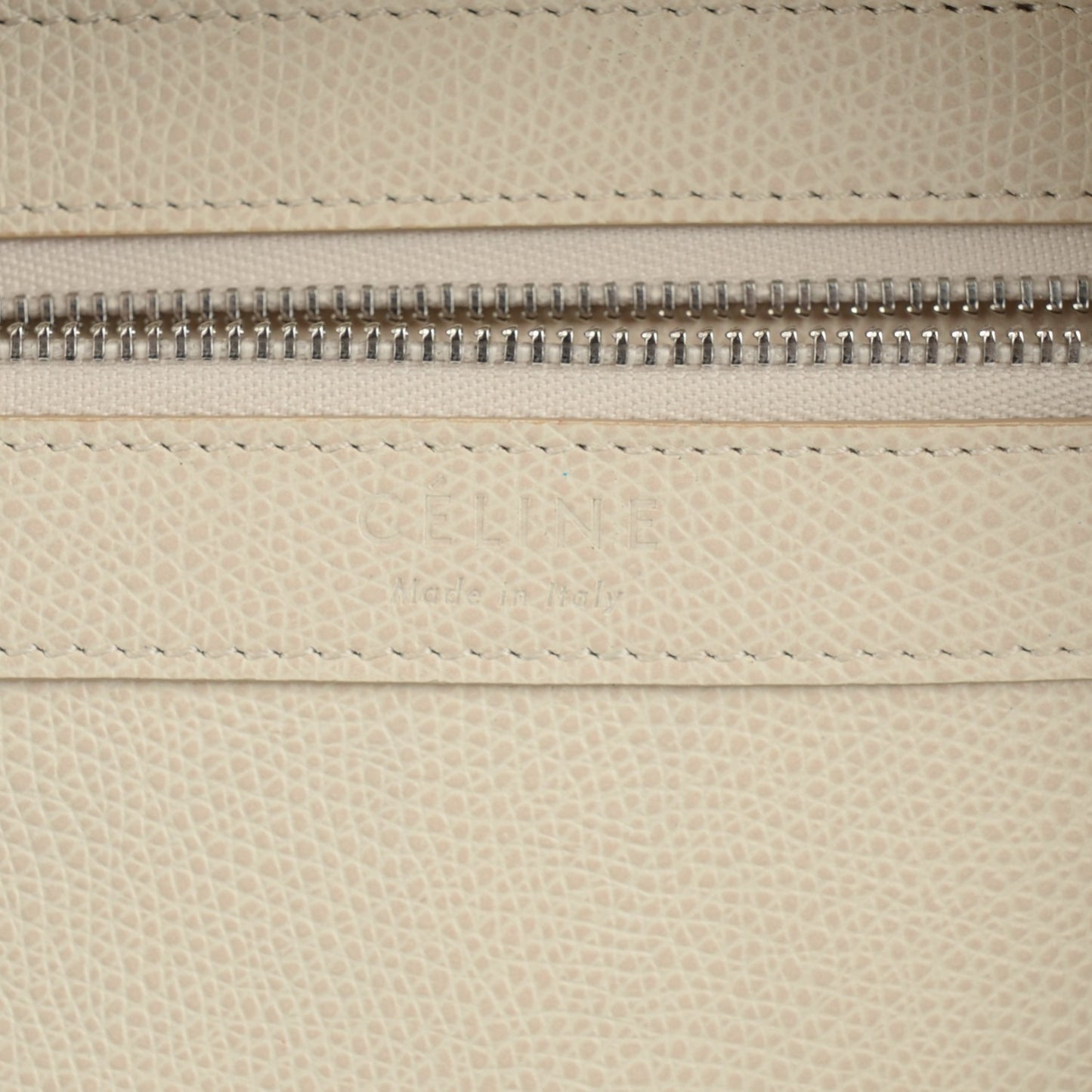 Grained Calfskin Small Vertical Bi-Cabas Cream Black