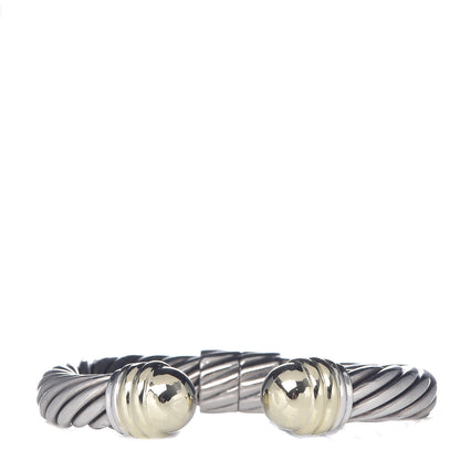 David Yurman Sterling Silver 14K Yellow Gold 10mm Cable Classics Bracelet 1 of 4