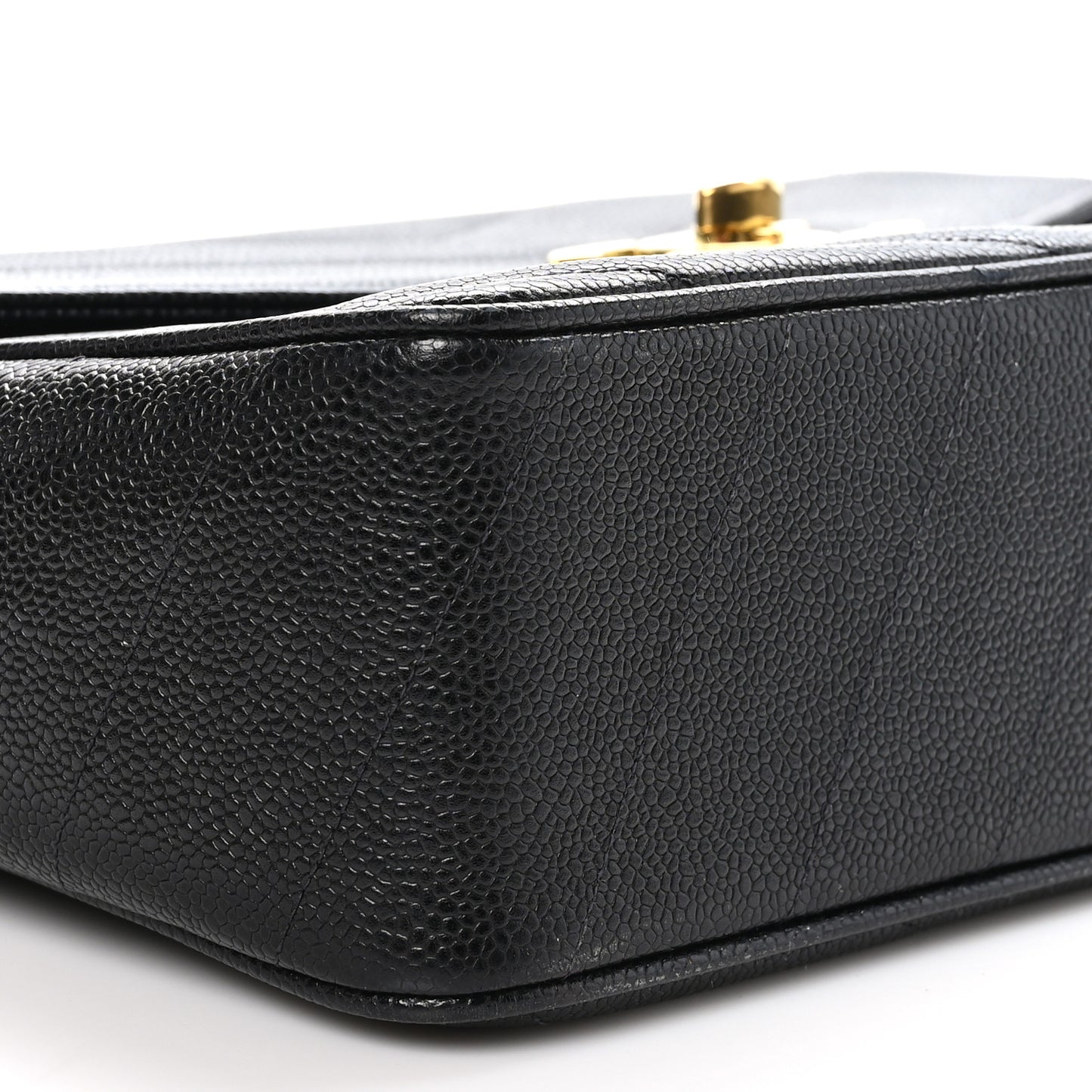 Caviar Chevron Quilted Jumbo Single Flap Black