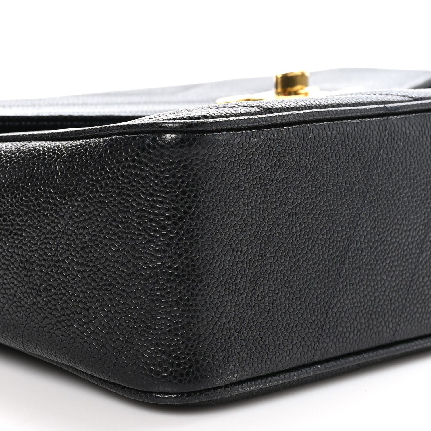 Chanel Caviar Chevron Quilted Jumbo Single Flap Black 9 of 10