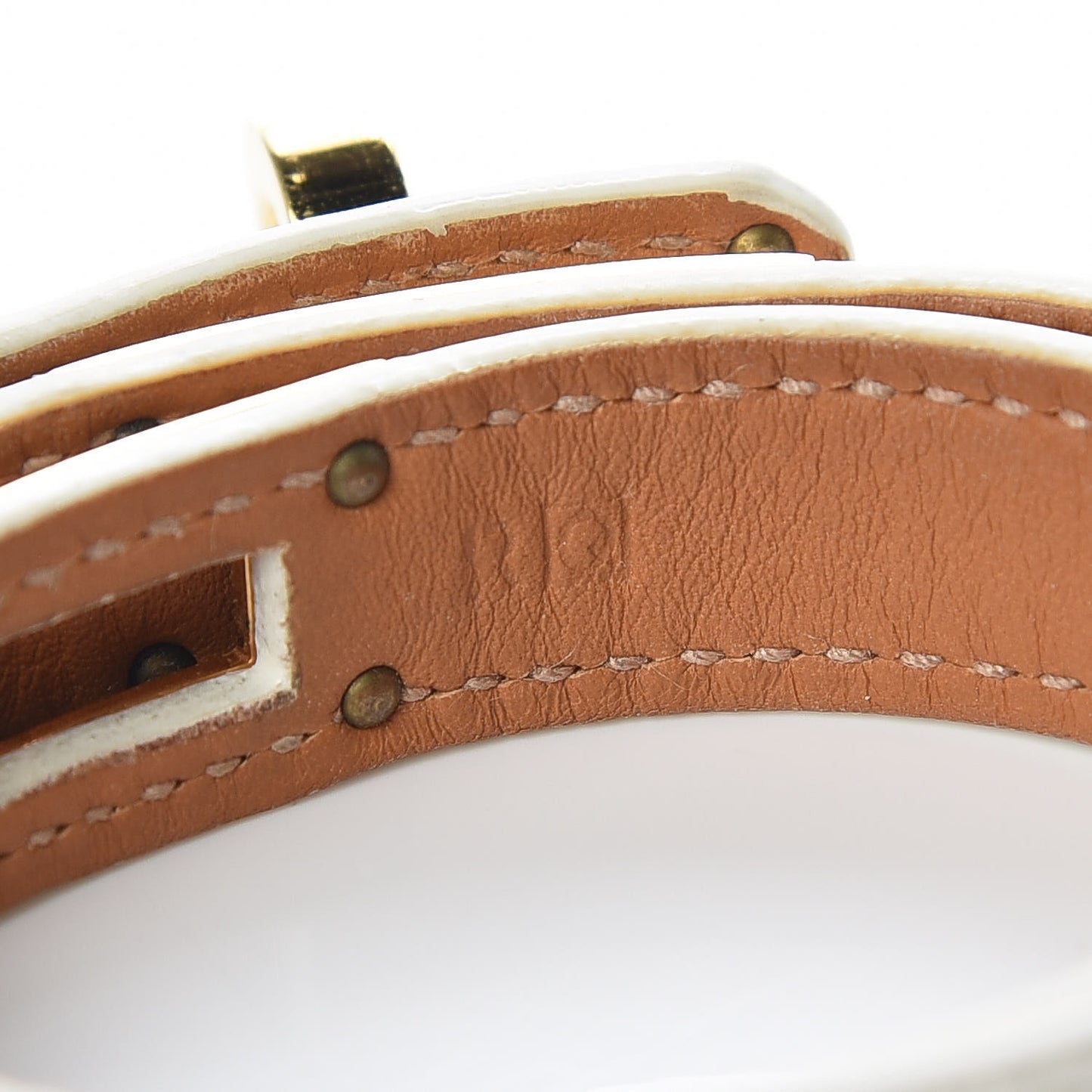 Epsom Kelly Double Tour Bracelet M White