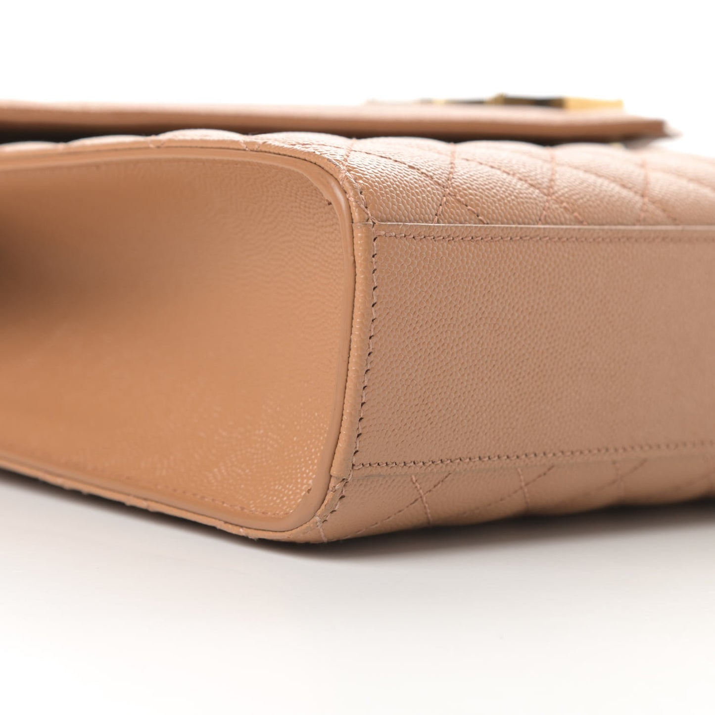 Grain De Poudre Textured Mixed Matelasse Triquilt Large Monogram Satchel Dune