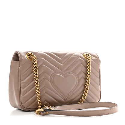 Gucci Calfskin Matelasse Small GG Marmont Shoulder Bag Porcelain Rose 3 of 15