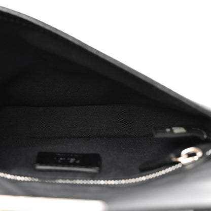 Fendi Recycled Nylon Vitello Grace Light Pequin Baguette Belt Pouch Black 5 of 12