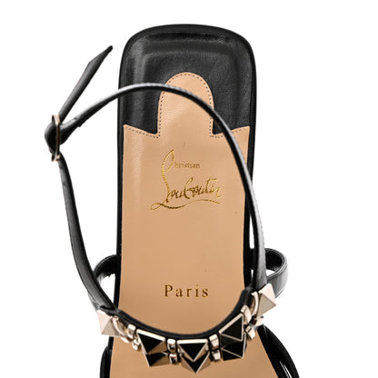 Christian Louboutin Calfskin Studded Galerietta Flat Sandals 41 Black 6 of 8