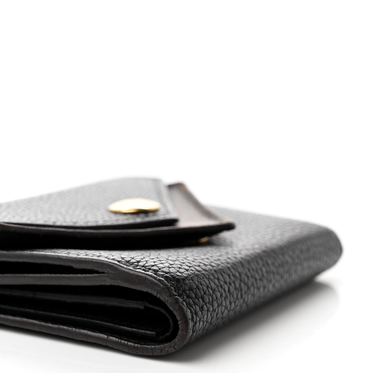 Louis Vuitton Grained Calfskin Monogram Double V Compact Wallet Black 8 of 11