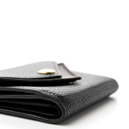 Louis Vuitton Grained Calfskin Monogram Double V Compact Wallet Black 8 of 11