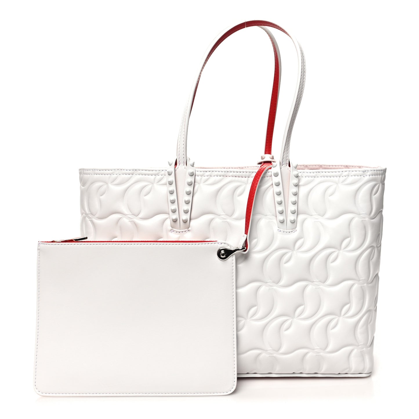 Nappa Embossed Small East West Cabata Tote White