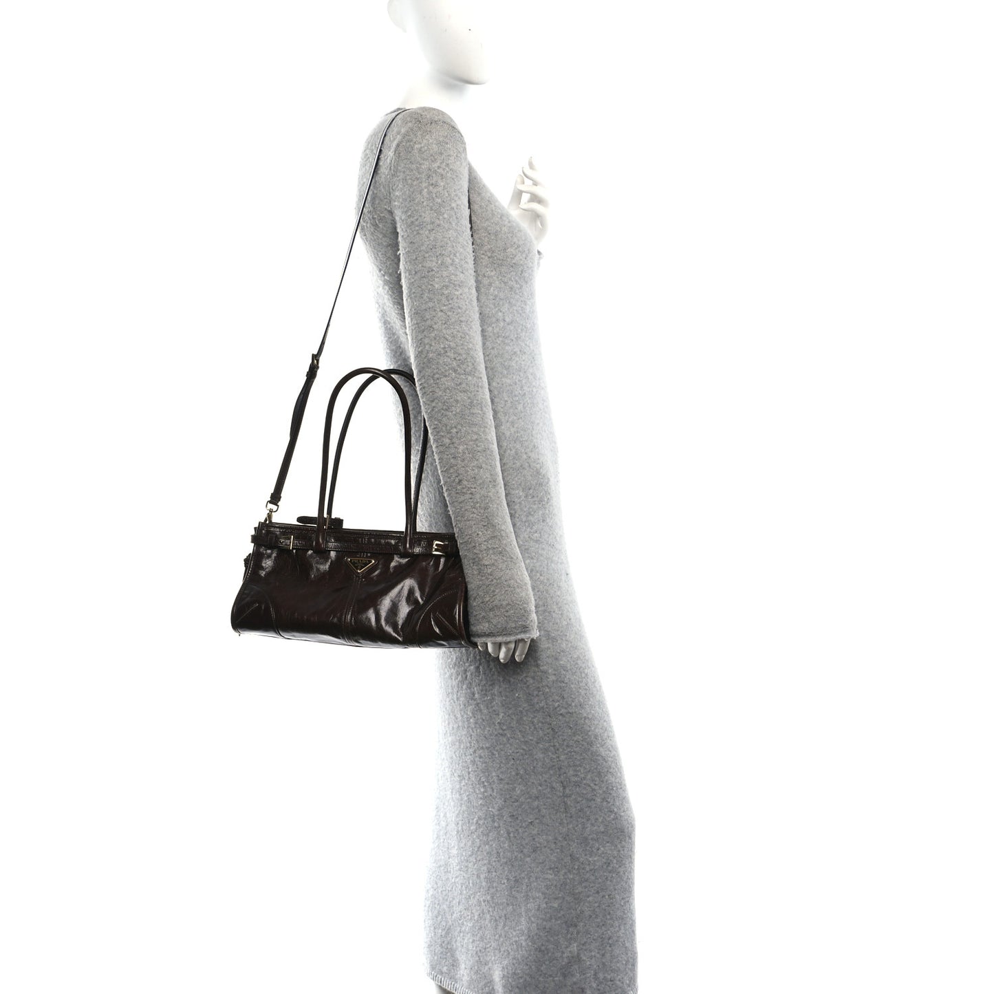 Shiny Nappa Medium Bonnie Shoulder Bag Moro