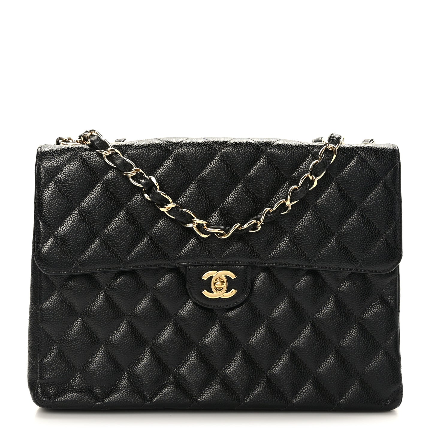 Caviar Jumbo Single Flap Black