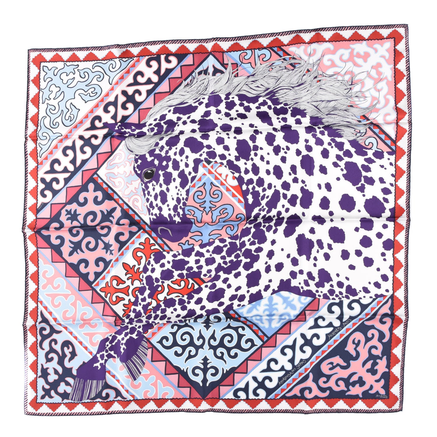 Hermes Silk Carre Appaloosa Des Steppes Scarf 90 1 of 3