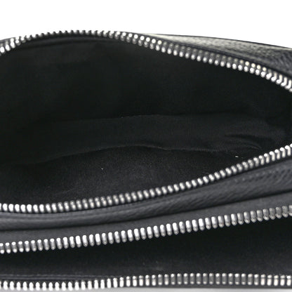 Christian Dior X SHAWN STUSSY Grained Calfskin Double Zip Crossbody Pouch Black 4 of 7