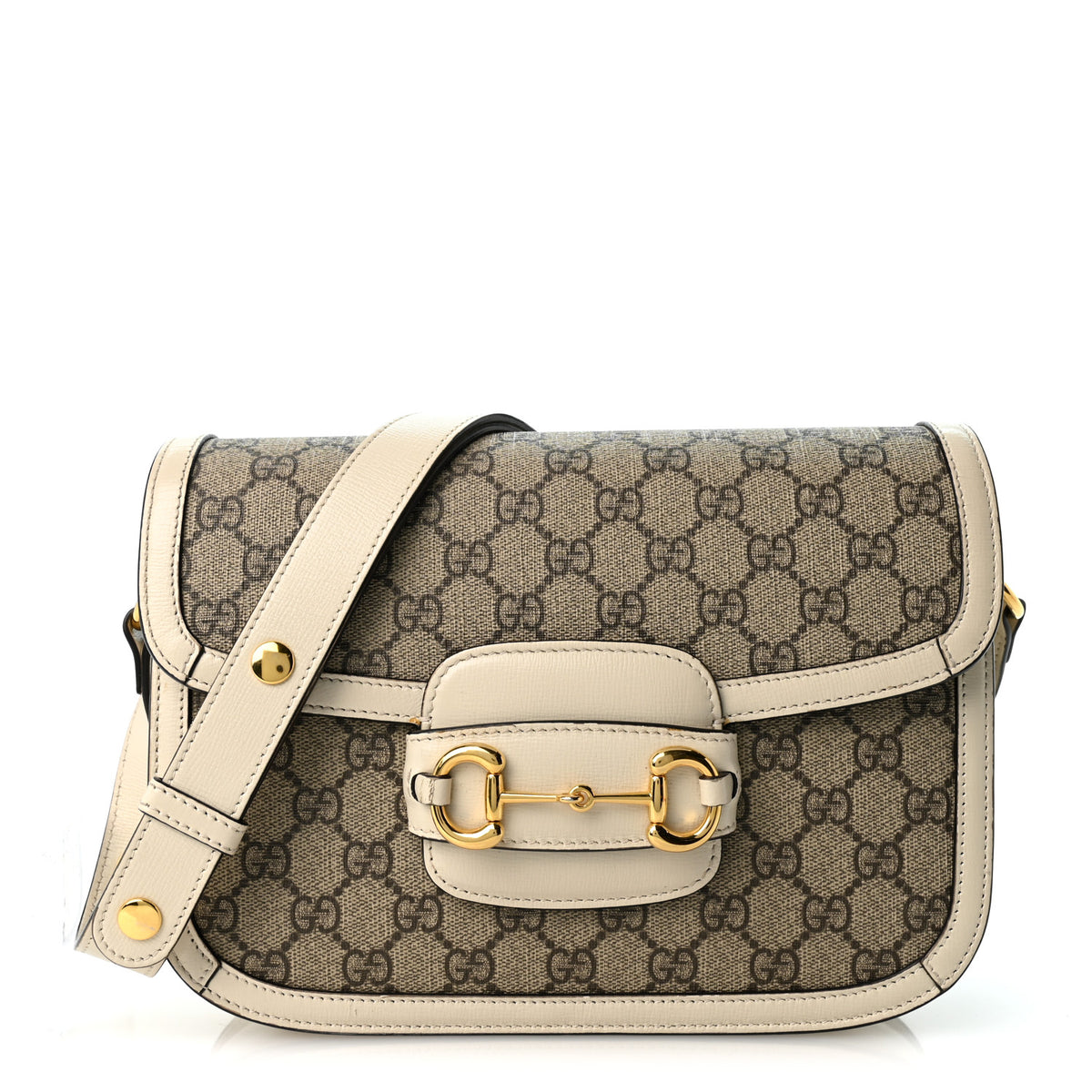 Gucci GG Supreme Monogram Horsebit 1955 Shoulder Bag Beige Mystic White 11 of 11