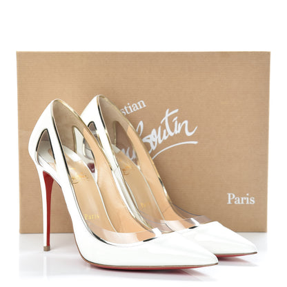 Christian Louboutin Patent Vinyl Cosmo 554 100 Pumps 38.5 Snow 8 of 8