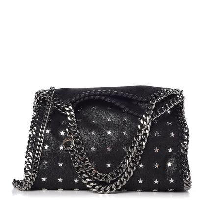Stella McCartney Shaggy Deer Star Studded Mini Falabella Fold Over Tote Black 1 of 7