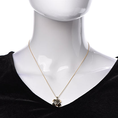 Tiffany 18K Yellow Gold Large Signature X Pendant Necklace 2 of 8