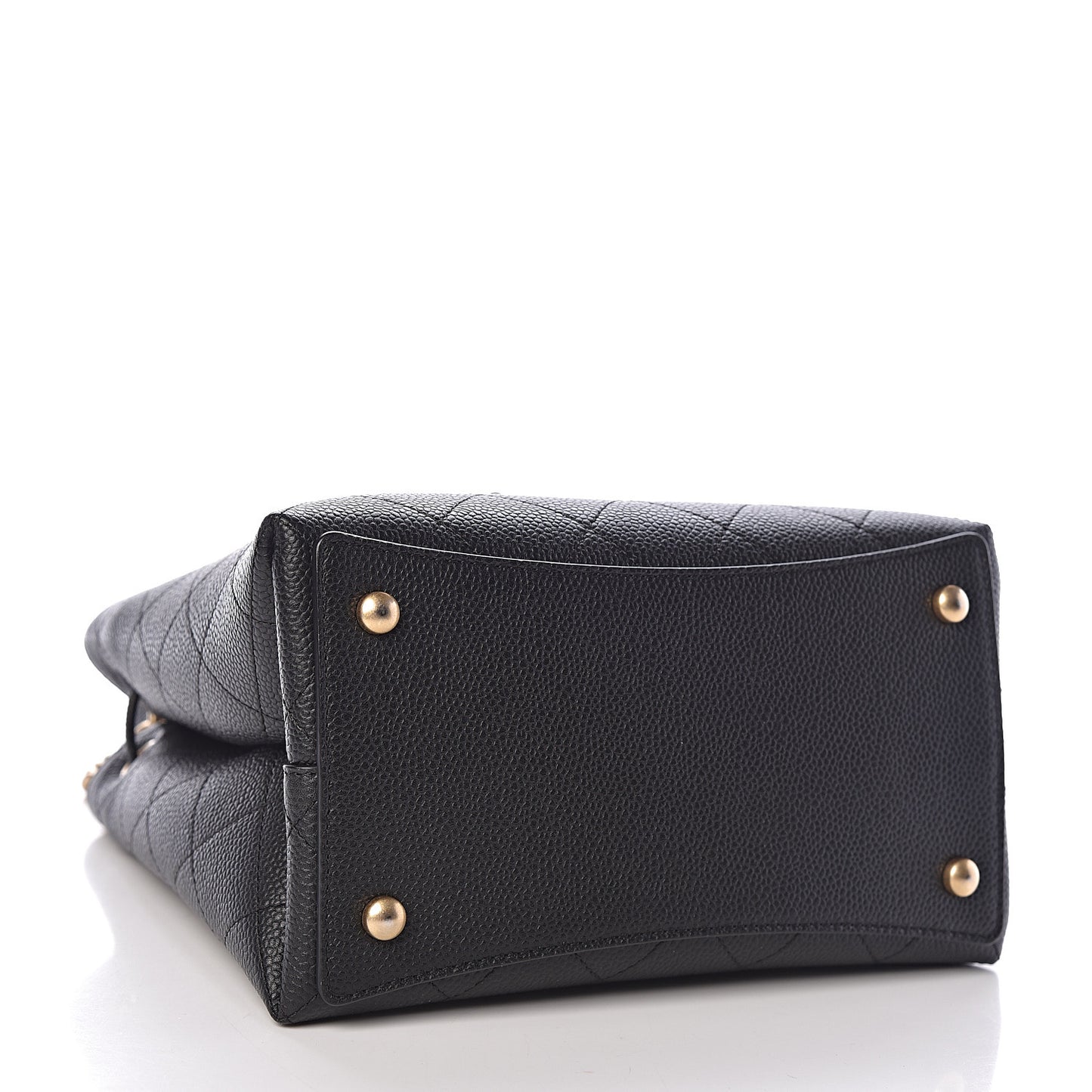 Grained Calfskin Stitched Small Drawstring Bag Black