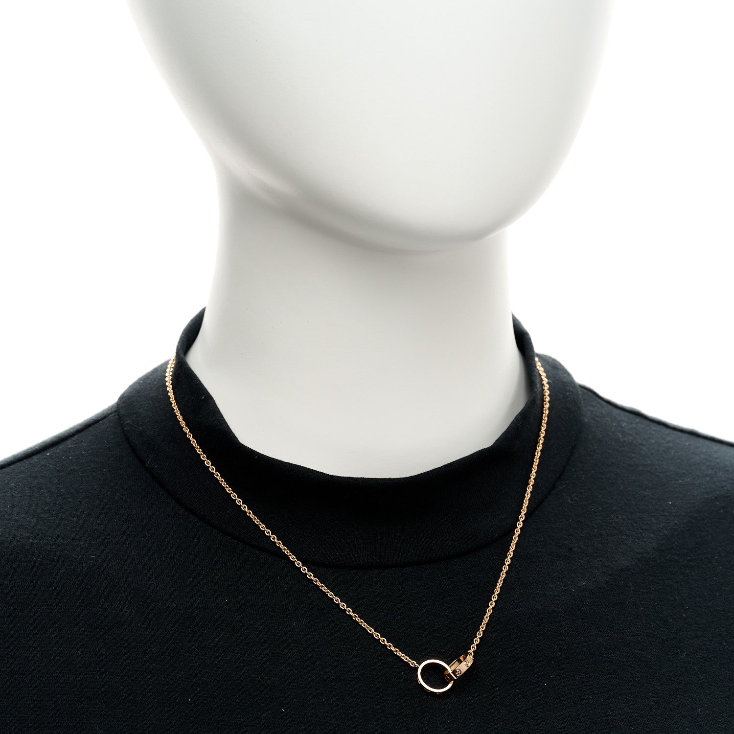 Cartier 18K Pink Gold Interlocking LOVE Necklace 2 of 4